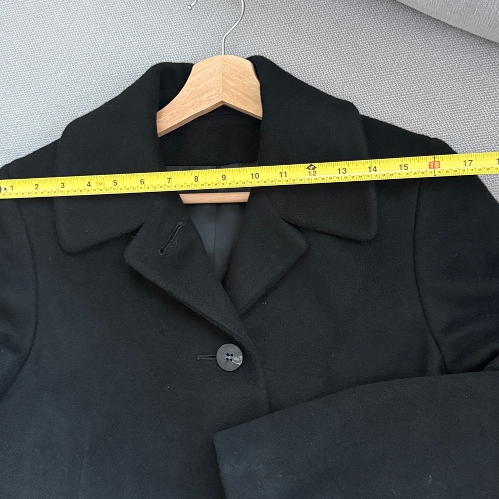 Vintage Saks Fifth Avenue Regency Pure Cashmere Elegant Black Long Coat Size 4 - Picture 14 of 14